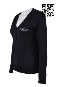 CAR017 Design female cold jacket Cosmetics industry uniforms Set  cold jacket  Cold jacket supplier cardigan sweater black